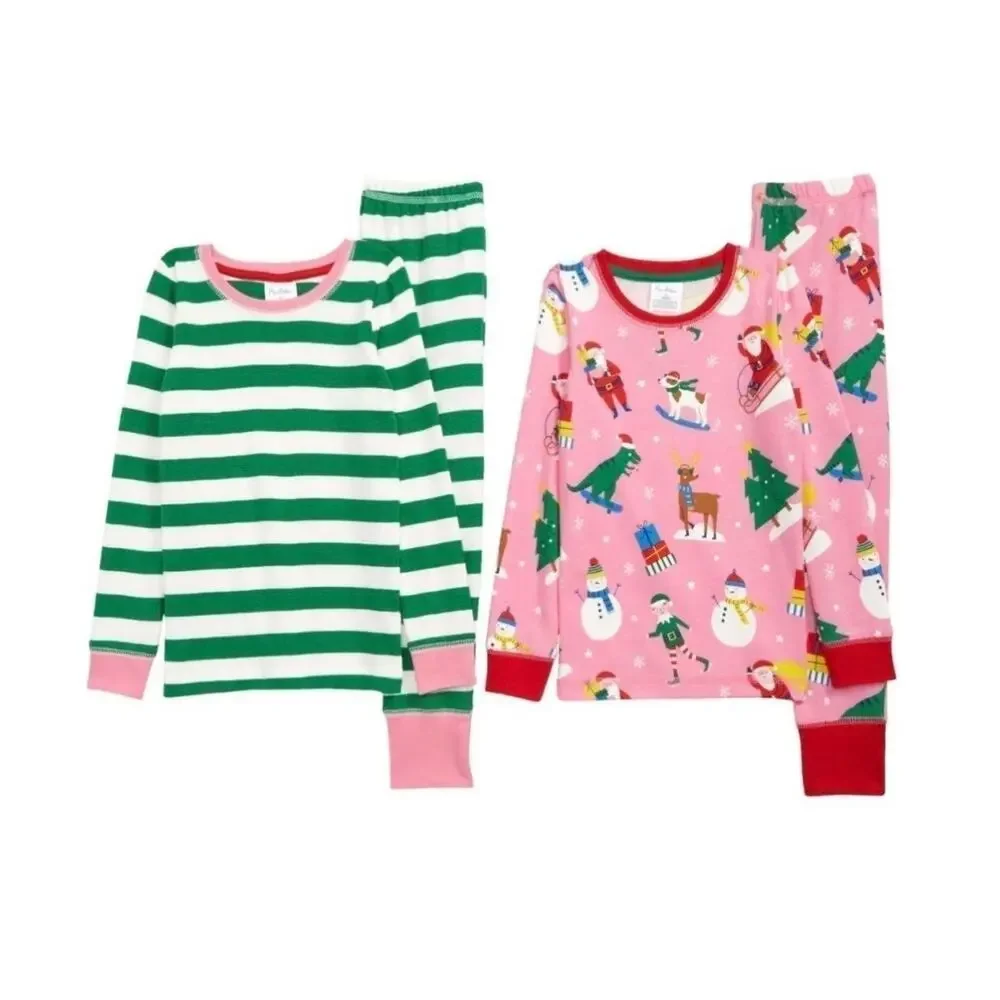 NWT❤️Mini Boden 2-Pack Assorted Two-Piece Fitted Pajamas sz11Y